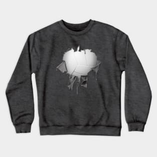 Shredded, Ripped and Torn Volleyball Crewneck Sweatshirt